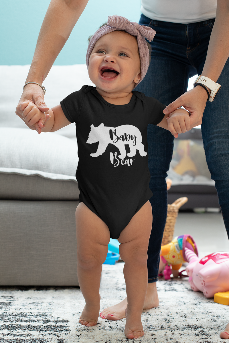 Baby Bear Black Onesie