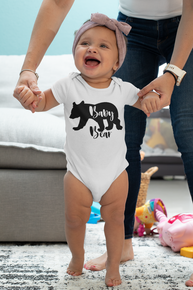 Baby Bear White Onesie