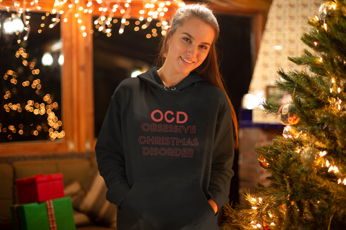 OCD Obsessive Christmas Disorder Black Hoodie