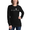 Wine Makes My Heart Beat Wine Lovers Long Sleeve Shirt Black