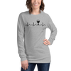 Wine Makes My Heart Beat Wine Lovers Long Sleeve Shirt Grey