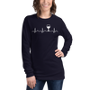 Wine Makes My Heart Beat Wine Lovers Long Sleeve Shirt Navy