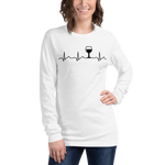 Wine Makes My Heart Beat Wine Lovers Long Sleeve Shirt White