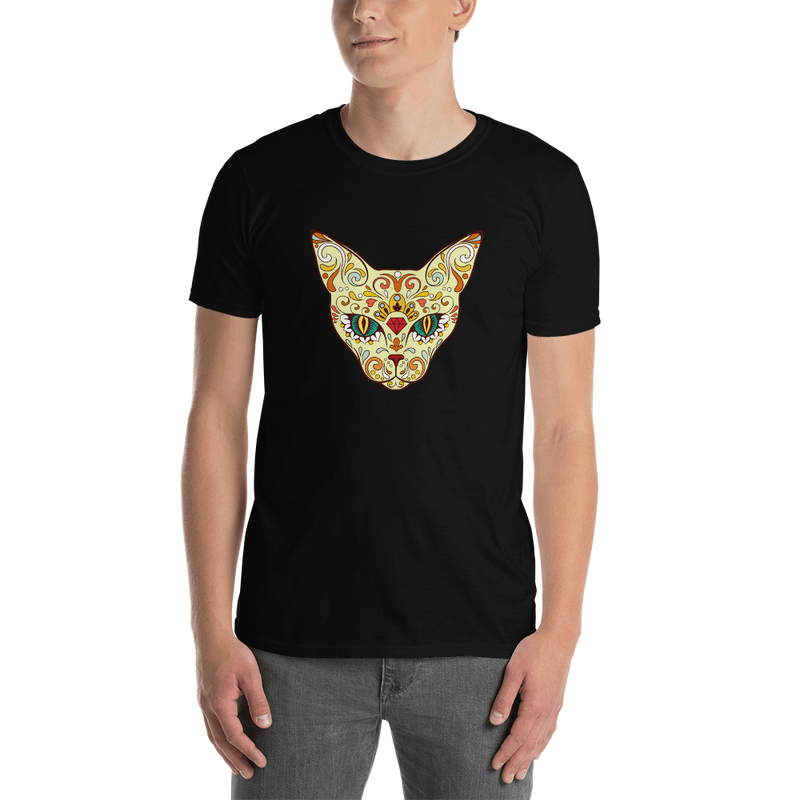 black sugar skull sphynx cat tee