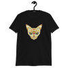 black sugar skull sphynx cat tshirt