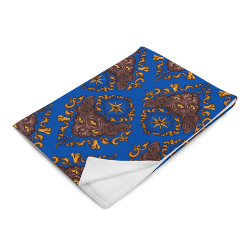 blue shynx brocade blanket folded
