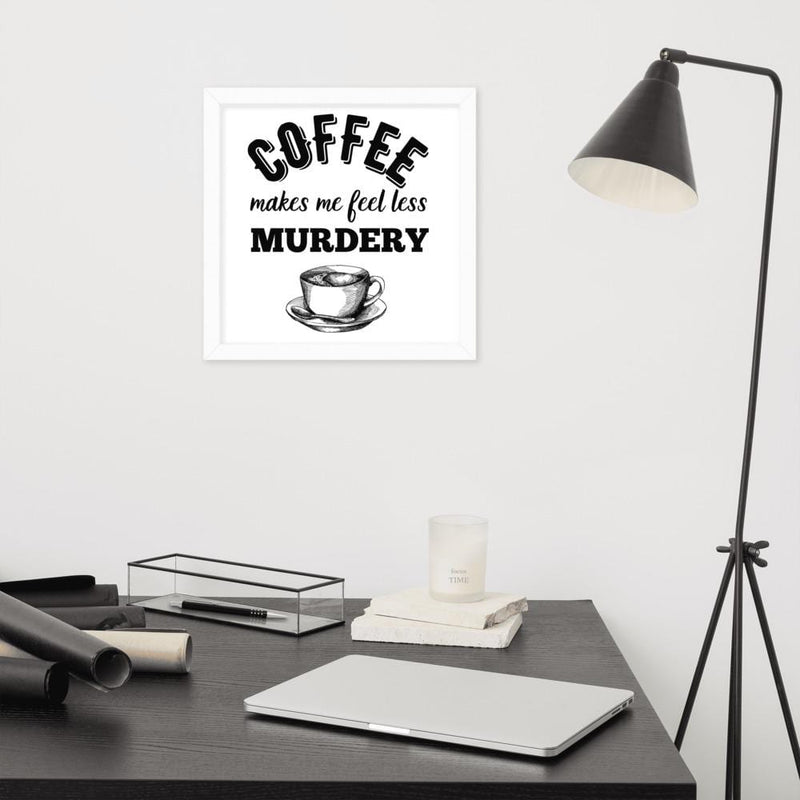 Codeword Coffee Makes Me Feel Less Murdery - T-shirts Heather Grey / Black Print / XL
