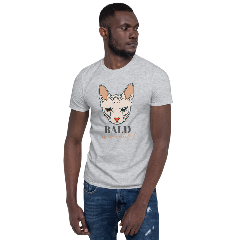 grey bald is beautiful sphynx cat tee