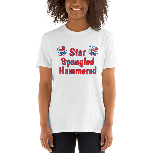 Star Spangled Hammered T Shirt in White Color
