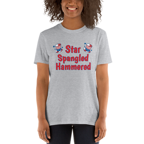 Star Spangled Hammered T Shirt in Gray Color