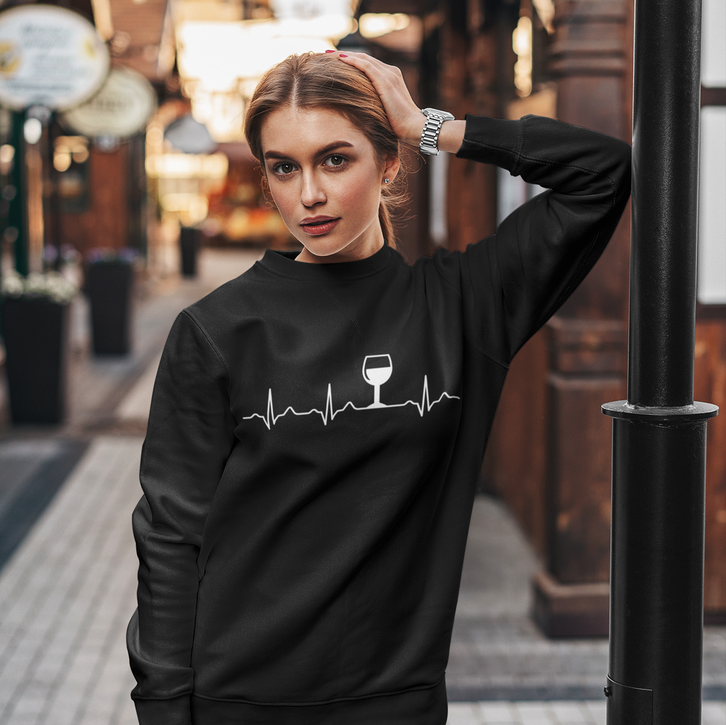 Wine Makes My Heart Beat Sweatshirt for Wine Lovers MyFaveTees