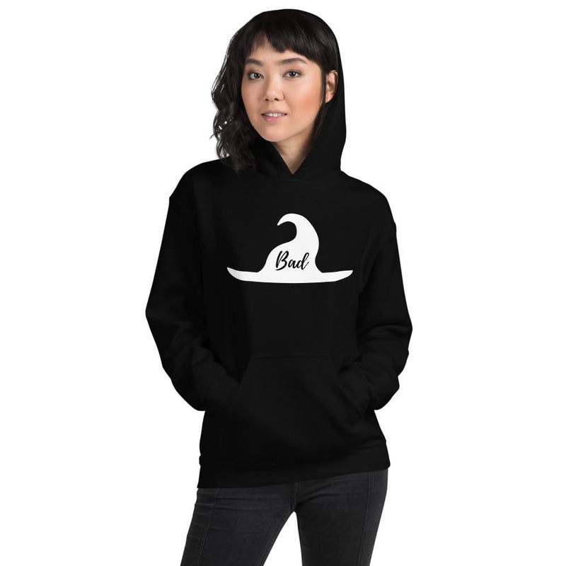 womens bad witch hoodie black