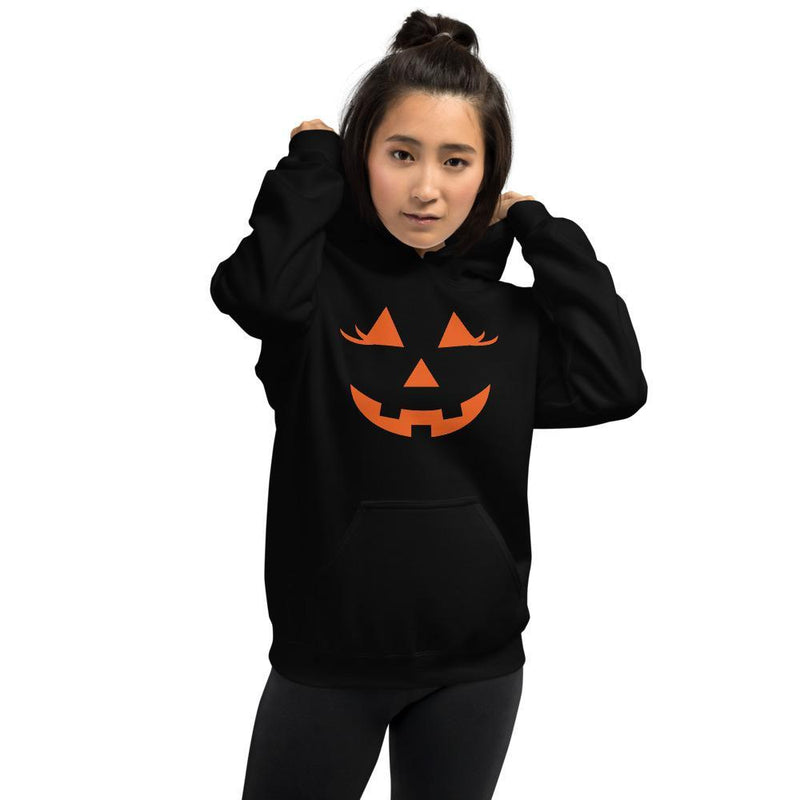 womens jack olantern hoodie black with orange