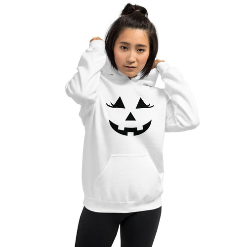 womens jackolantern hoodie white with black